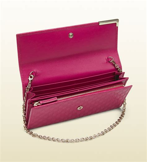 small pink gucci wallet|Gucci pink wallet on chain.